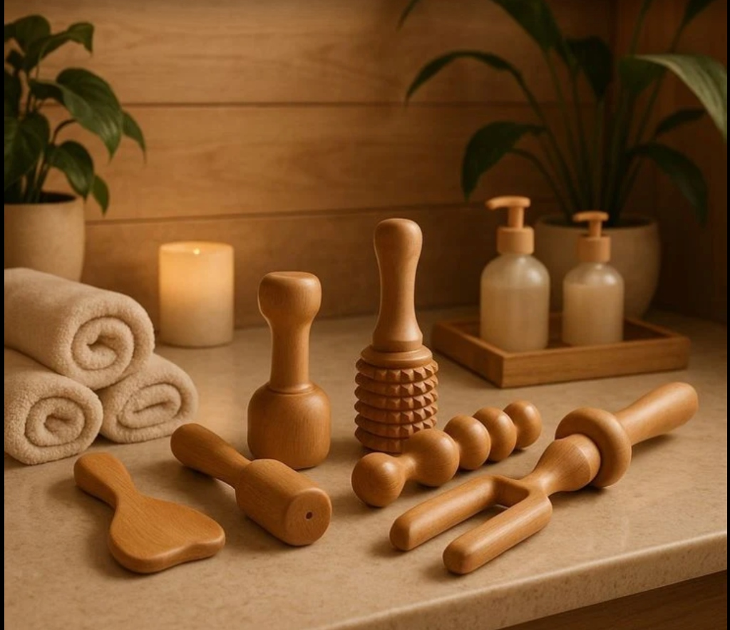 Real Pearl Spa professional wooden maderotherapy tools in Sector 31 Noida