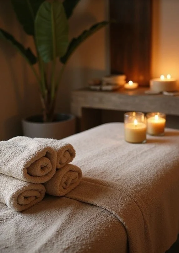 Traditional Thai Massage room bed setup